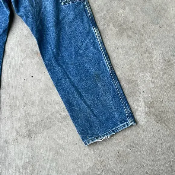 Carhartt faded denim blue jean double knee work wear carpenter pants - Picture 12 of 15